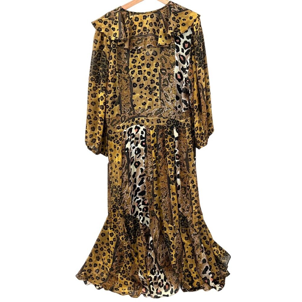 Vintage Christopher Raund Animal Print Ruffle Dress - Picture 2 of 5